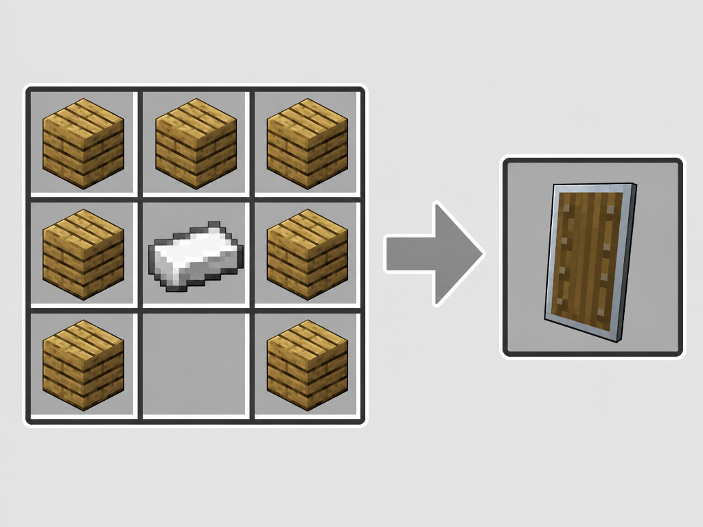 Receptura tarczy w Minecraft - infografika